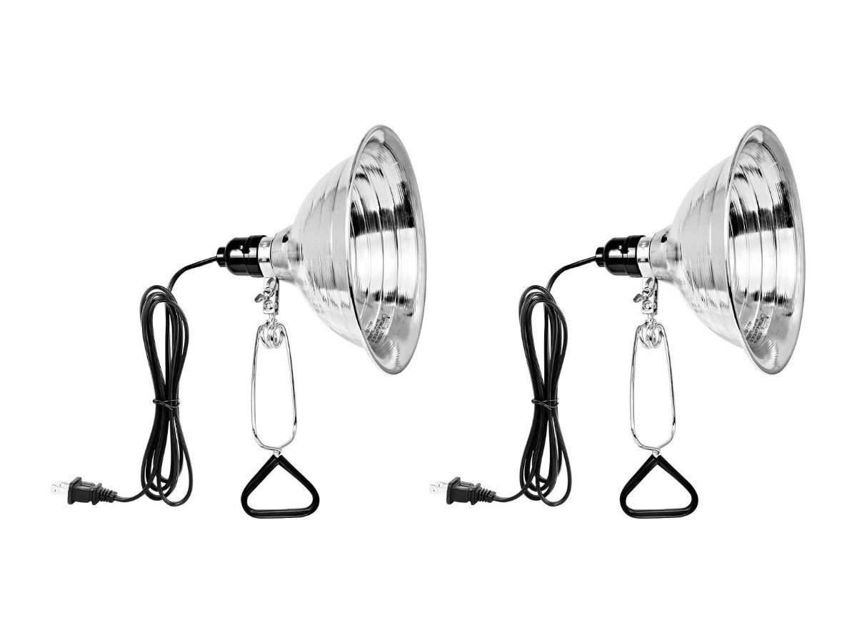 Simple Deluxe clamp lights with aluminum reflectors, 2 pack
