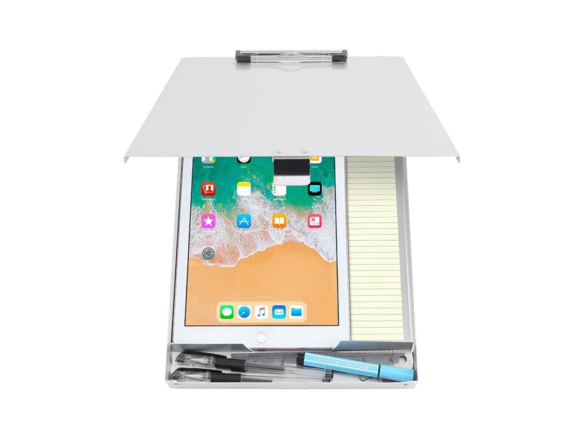 Aluminum storage clipboard for the open mic signup list