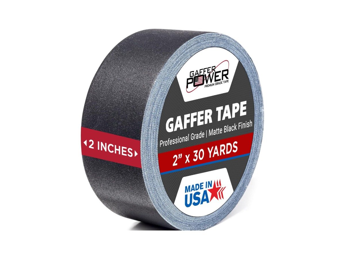 Gaffer Power black gaffer tape roll, two inches by thirty yards