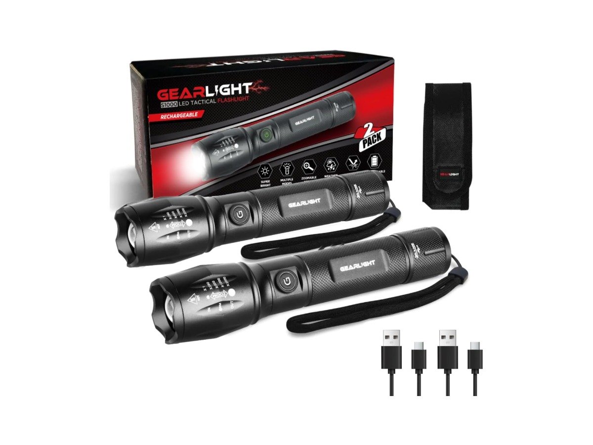 GearLight S1000 LED flashlights, two pack