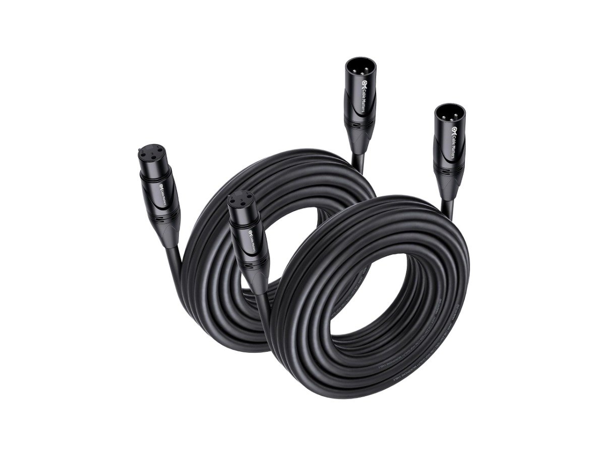 Cable Matters two pack of XLR microphone cables