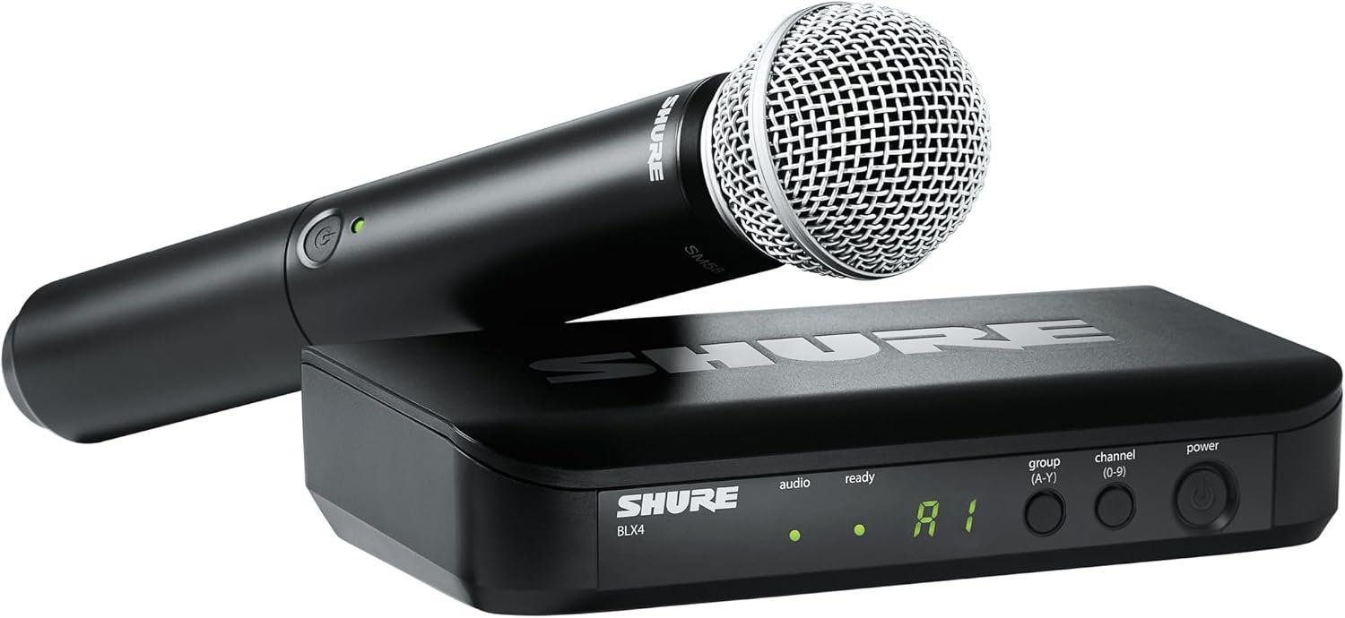 Shure BLX24 SM58 wireless handheld microphone system with receiver