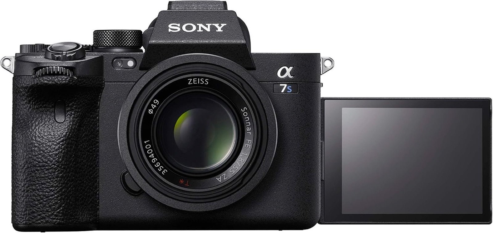 Sony a7S III mirrorless camera with lens and flip screen extended